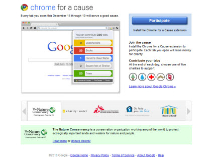 Google's Chrome for a Cause